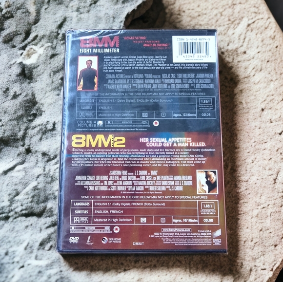 Eight Millimeter & 8 MM2 Double Feature DVD Movie New! - Picture 2 of 2